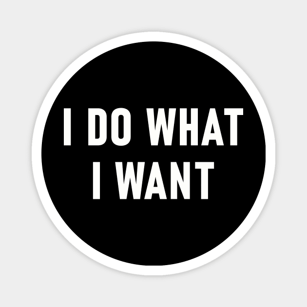 Funny Saying I Do What I Want Magnet by Lasso Print